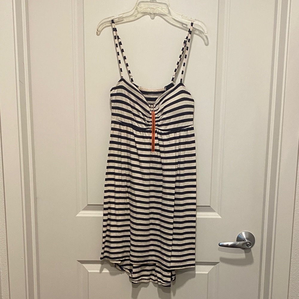 Roxy dark grey and Beige/multi Striped mini dress